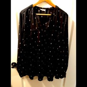 Long sleeve sheer blouse